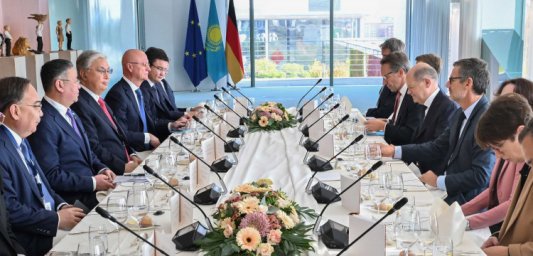 Глава государства провел переговоры с Федеральным канцлером Германии в расширенном составе