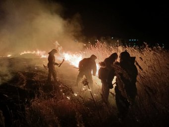 В Петропавловске ночью потушили крупный пожар