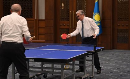 По окончании официальных мероприятий Президенты Казахстана и Турции сыграли в настольный теннис