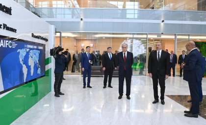 ​Президенты Казахстана и Азербайджана посетили МФЦА «Астана»